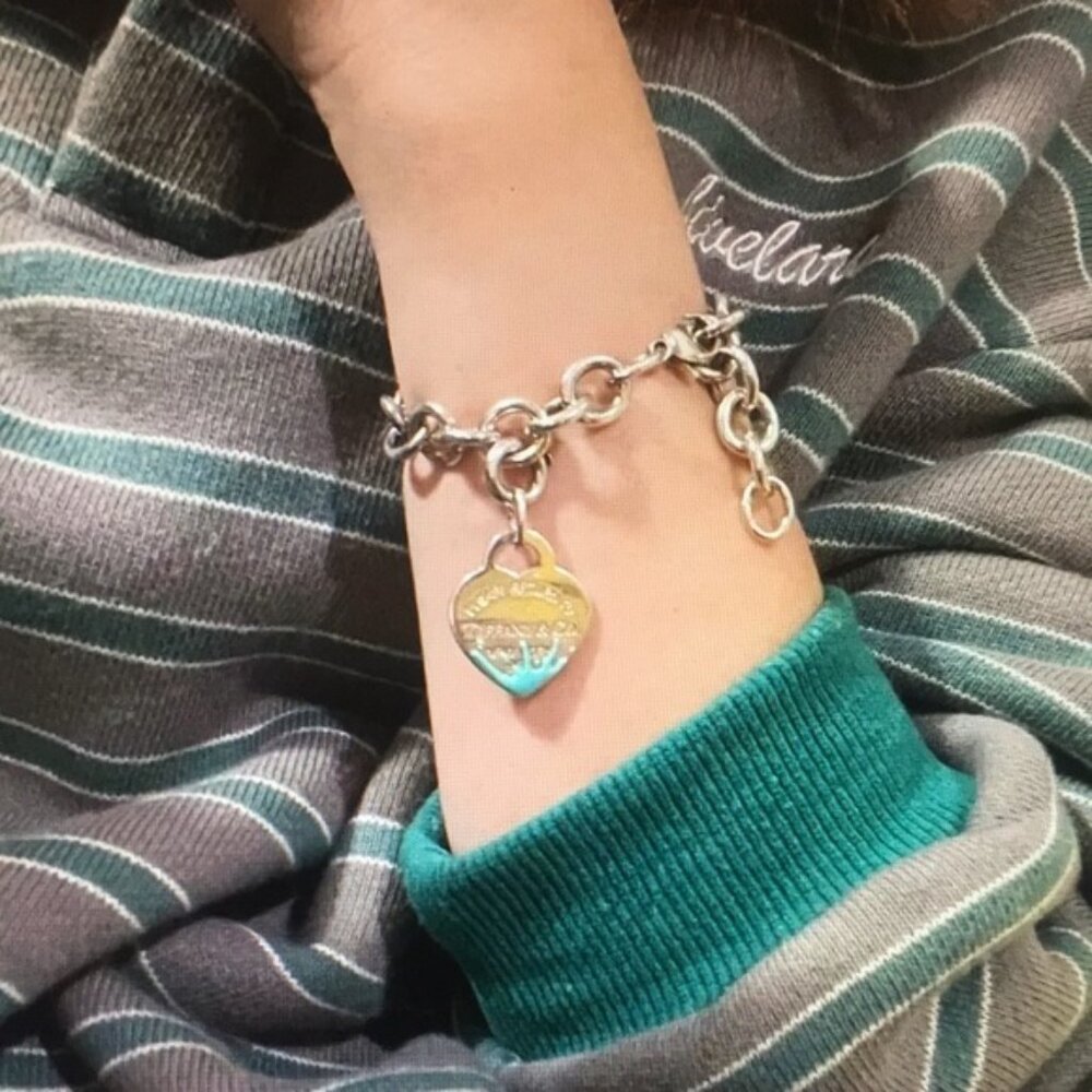 Tiffany & Co. Silver Heart Charm Bracelet